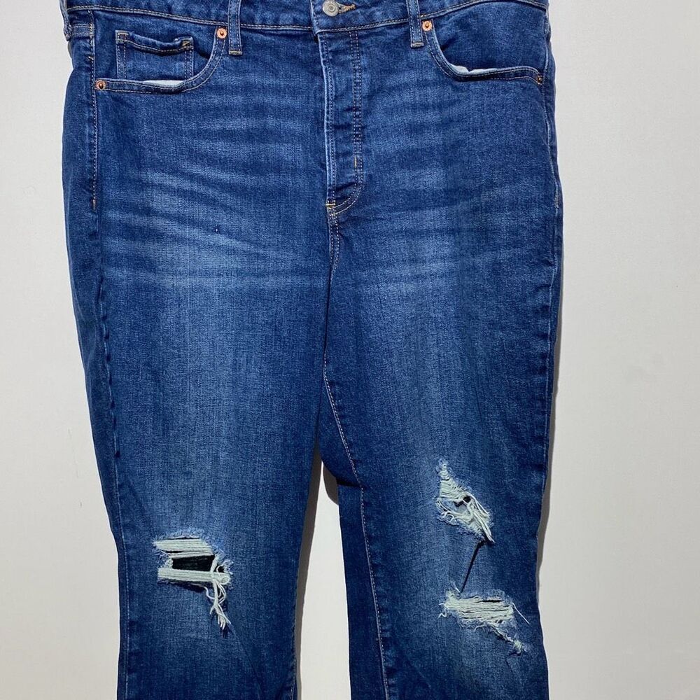 Old Navy Women's Distressed‎ High Rise OG Straight Crop Midi Jeans Blue Size 16
